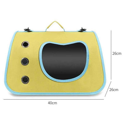 Sac de Transport pour Chien -PuppyTravelBag - Jaune-Bleu