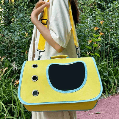 Sac de Transport pour Chien -PuppyTravelBag - Jaune-Bleu